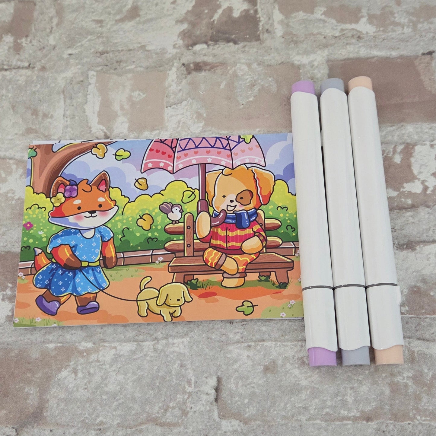 🦊 Fern & Douglas🐶 Postcard Colouring Prints ~ A pocket-sized moment of calm, wherever you are