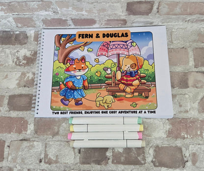 🦊🐶Fern & Douglas A4 Colouring book