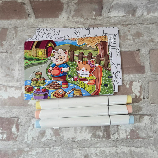 🐾 Hope & Harmony Mini Postcard Colouring Prints ~ A small, cosy moment of calm — whenever you need it